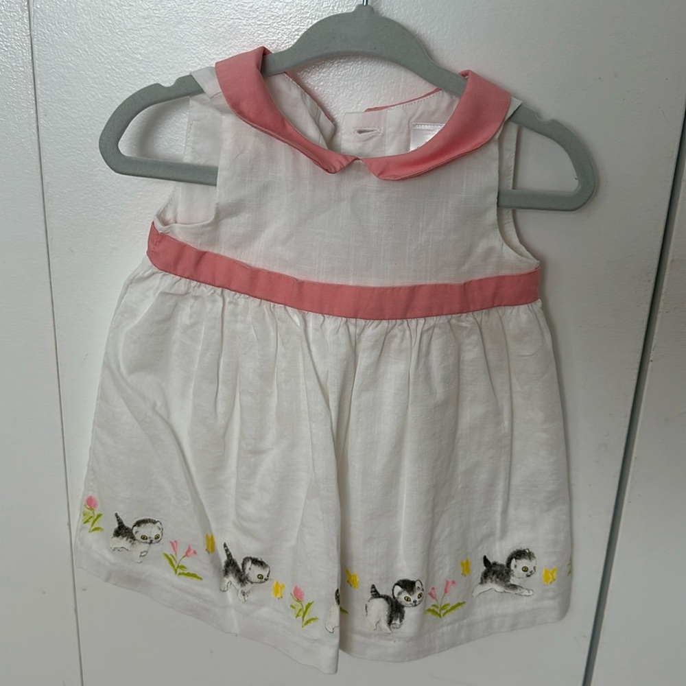 Cute kitty and flower trim sun dress